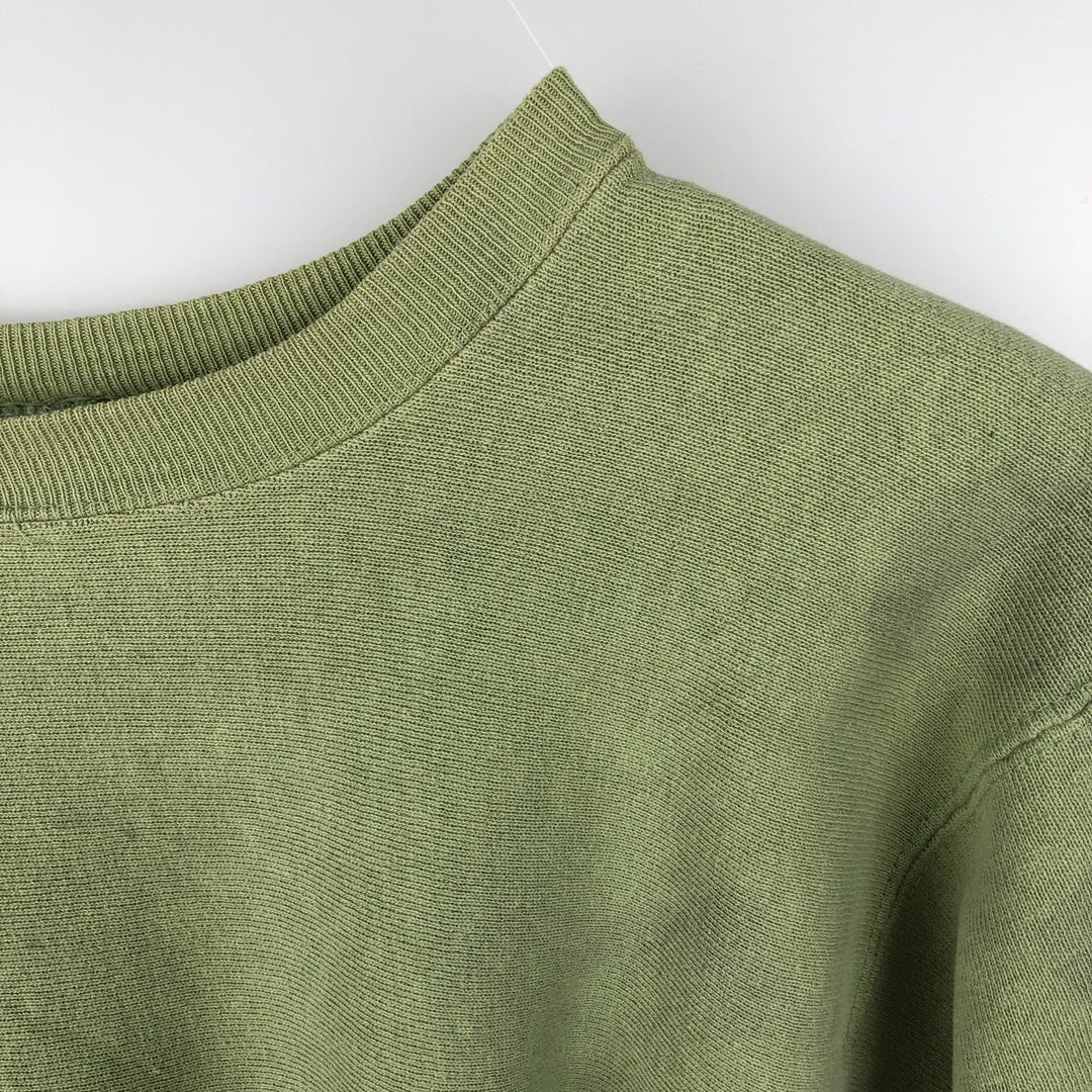 90'S Champion Reverse Weave Embroidered Tag One Point Logo Sweatshirt Trainer Made in USA Men's M cotton Khaki type sage green Vintage Second Hand