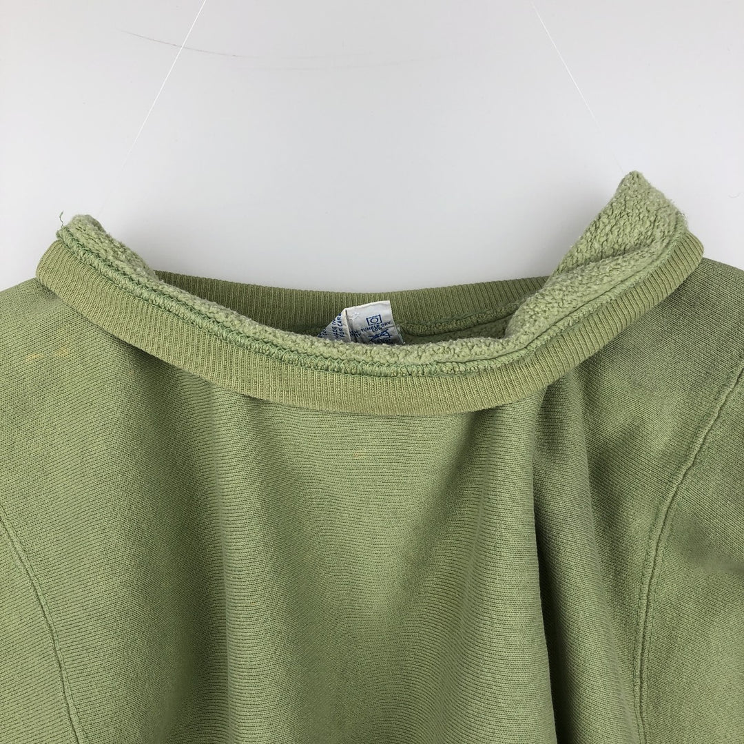 90'S Champion Reverse Weave Embroidered Tag One Point Logo Sweatshirt Trainer Made in USA Men's M cotton Khaki type sage green Vintage Second Hand