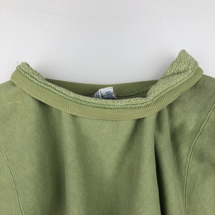90'S Champion Reverse Weave Embroidered Tag One Point Logo Sweatshirt Trainer Made in USA Men's M cotton Khaki type sage green Vintage Second Hand