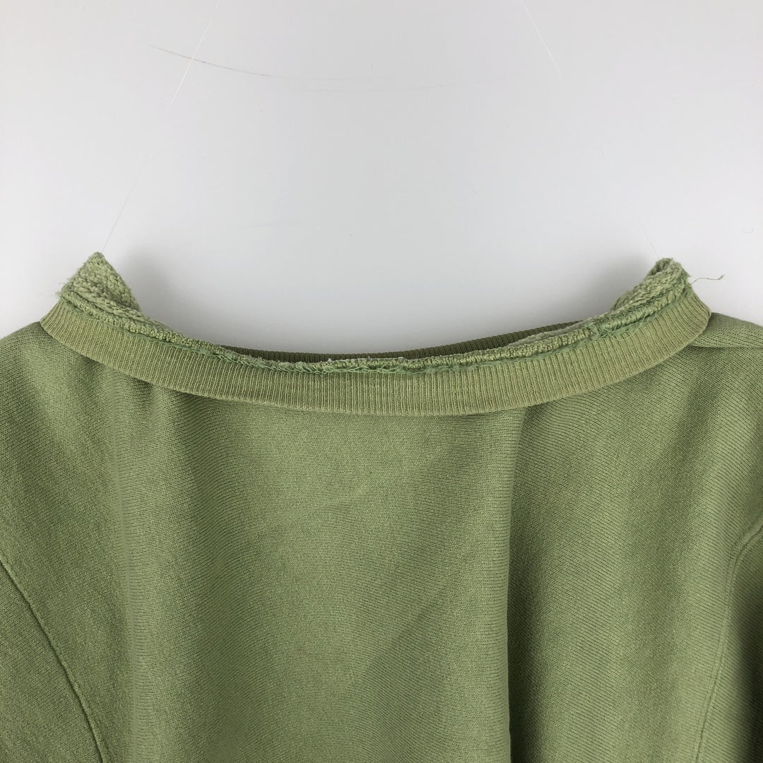 90'S Champion Reverse Weave Embroidered Tag One Point Logo Sweatshirt Trainer Made in USA Men's M cotton Khaki type sage green Vintage Second Hand