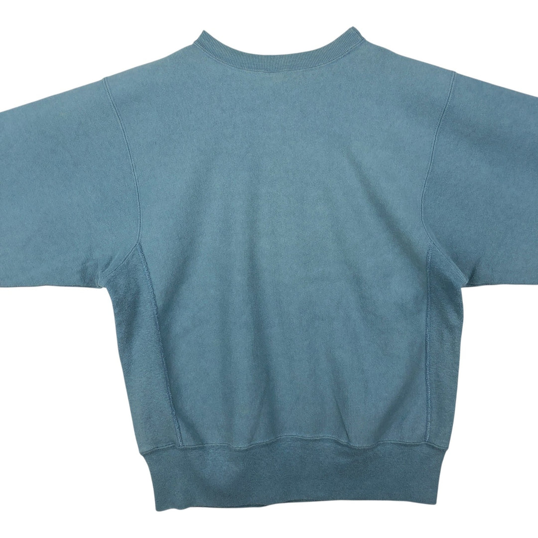 90'S Champion Reverse Weave Embroidered Tag One Point Logo Sweatshirt Trainer Made in USA Men's L size cotton Blue type light blue Vintage Second Hand