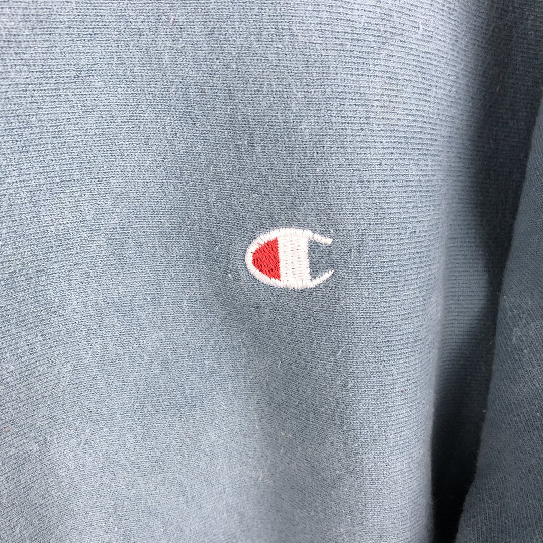 90'S Champion Reverse Weave Embroidered Tag One Point Logo Sweatshirt Trainer Made in USA Men's L size cotton Blue type light blue Vintage Second Hand