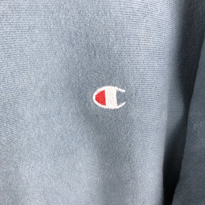 90'S Champion Reverse Weave Embroidered Tag One Point Logo Sweatshirt Trainer Made in USA Men's L size cotton Blue type light blue Vintage Second Hand
