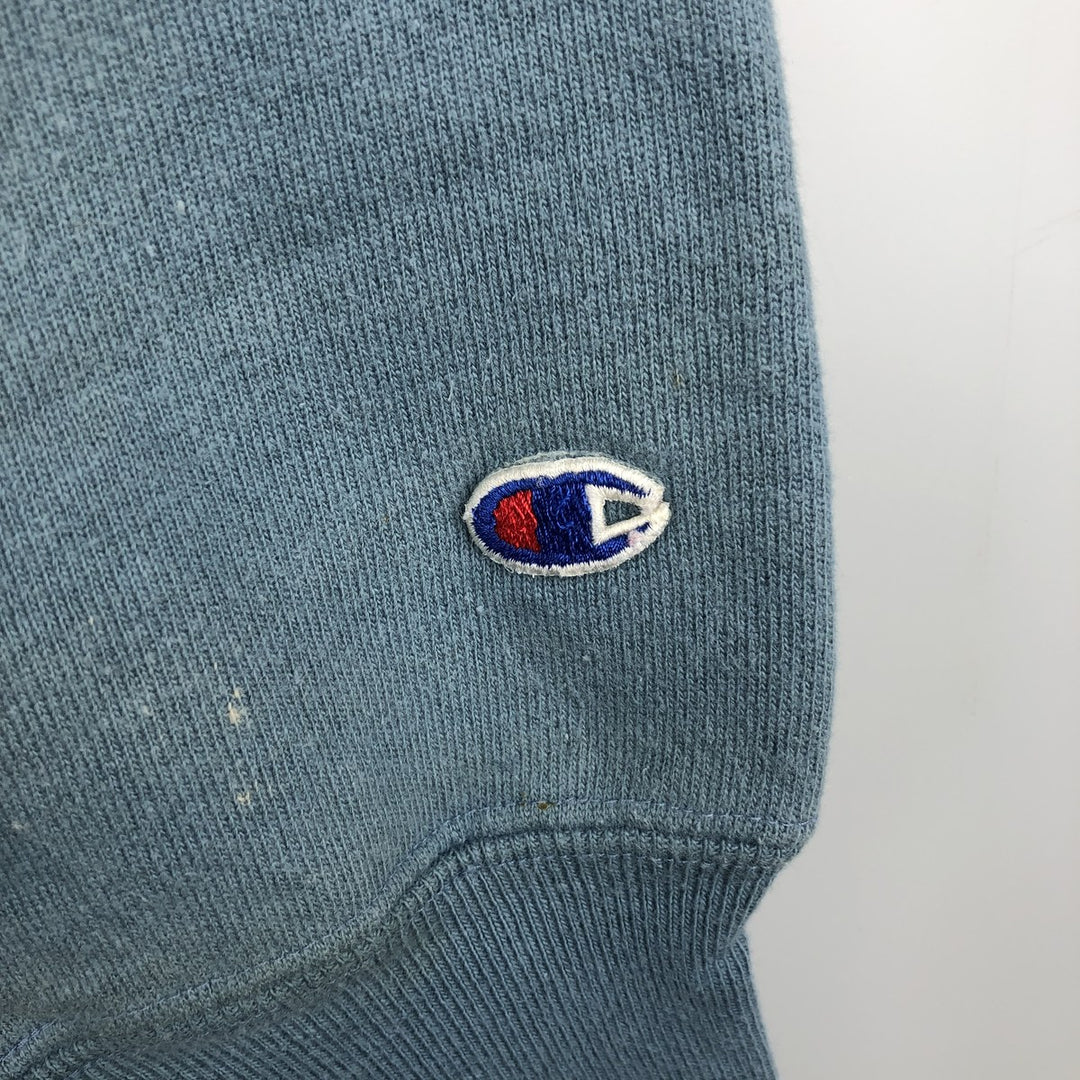 90'S Champion Reverse Weave Embroidered Tag One Point Logo Sweatshirt Trainer Made in USA Men's L size cotton Blue type light blue Vintage Second Hand