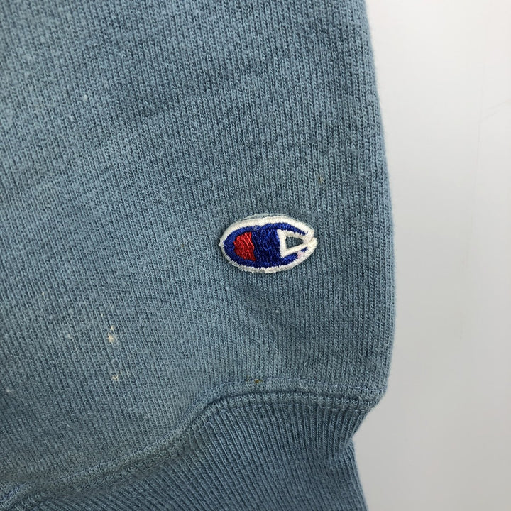 90'S Champion Reverse Weave Embroidered Tag One Point Logo Sweatshirt Trainer Made in USA Men's L size cotton Blue type light blue Vintage Second Hand