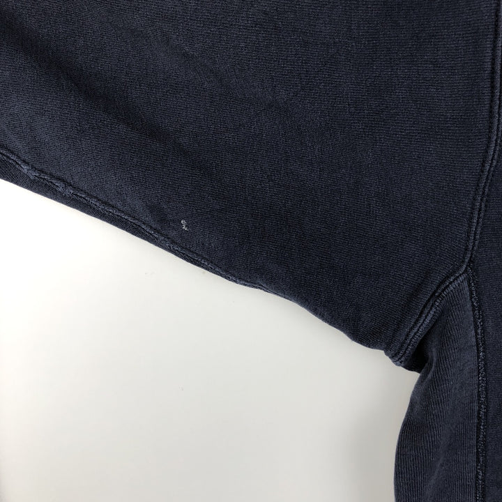 90'S Champion Reverse Weave Embroidered Tag One Point Logo Sweatshirt Trainer Made in USA Men's L size cotton navy blue type Vintage Second Hand