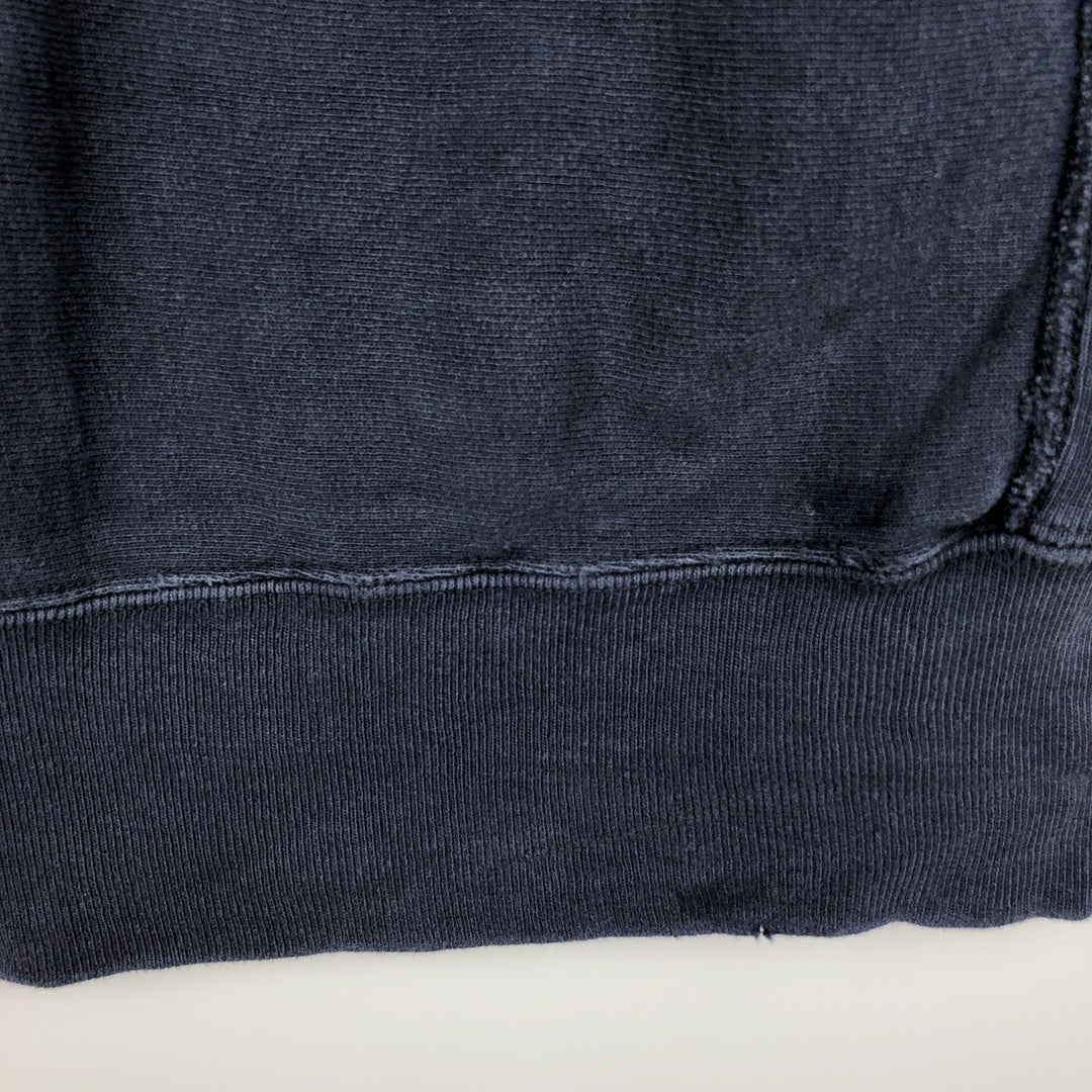 90'S Champion Reverse Weave Embroidered Tag One Point Logo Sweatshirt Trainer Made in USA Men's L size cotton navy blue type Vintage Second Hand