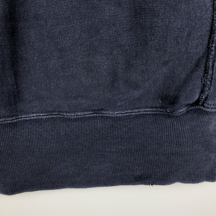 90'S Champion Reverse Weave Embroidered Tag One Point Logo Sweatshirt Trainer Made in USA Men's L size cotton navy blue type Vintage Second Hand