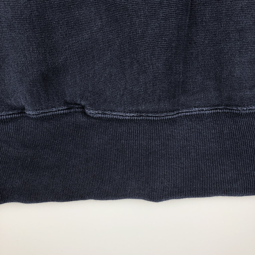 90'S Champion Reverse Weave Embroidered Tag One Point Logo Sweatshirt Trainer Made in USA Men's L size cotton navy blue type Vintage Second Hand