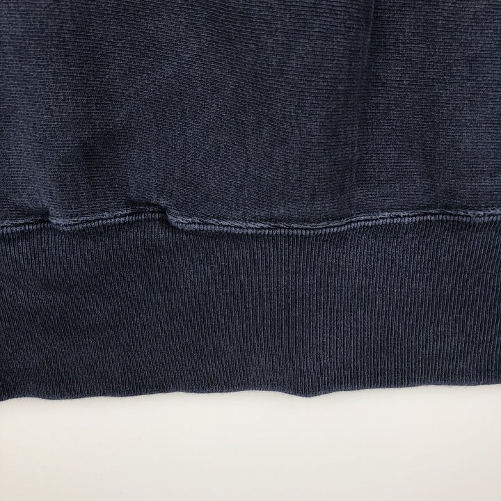 90'S Champion Reverse Weave Embroidered Tag One Point Logo Sweatshirt Trainer Made in USA Men's L size cotton navy blue type Vintage Second Hand
