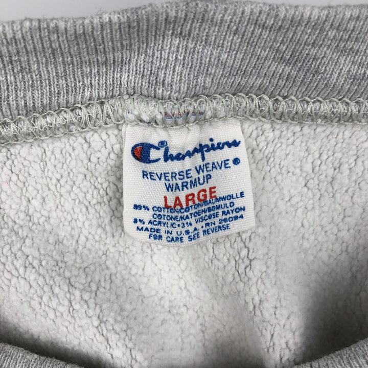 80'S Champion Reverse Weave Tricot Tag College Sweatshirt, Made in USA, Men's L, Vintage cotton gray type Vintage Second Hand