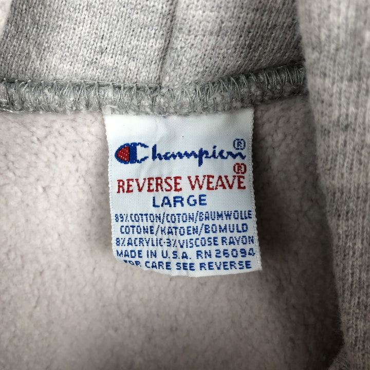 90'S Champion Reverse Weave Embroidered Tag University of Iowa Sweatshirt Pullover Hoodie, Made in USA, Men's Size L (approx.) cotton gray type Vintage Second Hand
