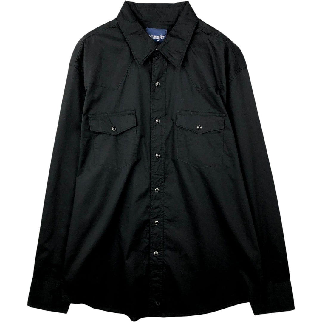 Wrangler Yellowstone Landscape Long-Sleeve Western Shirt, Men's Size L (approx.) cotton black type Vintage Second Hand