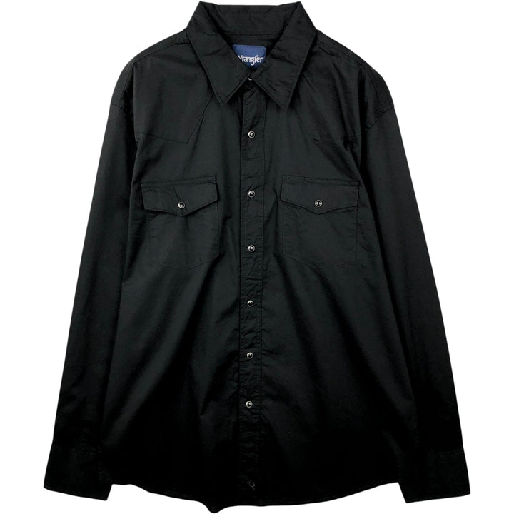 Wrangler Yellowstone Landscape Long-Sleeve Western Shirt, Men's Size L (approx.) cotton black type Vintage Second Hand