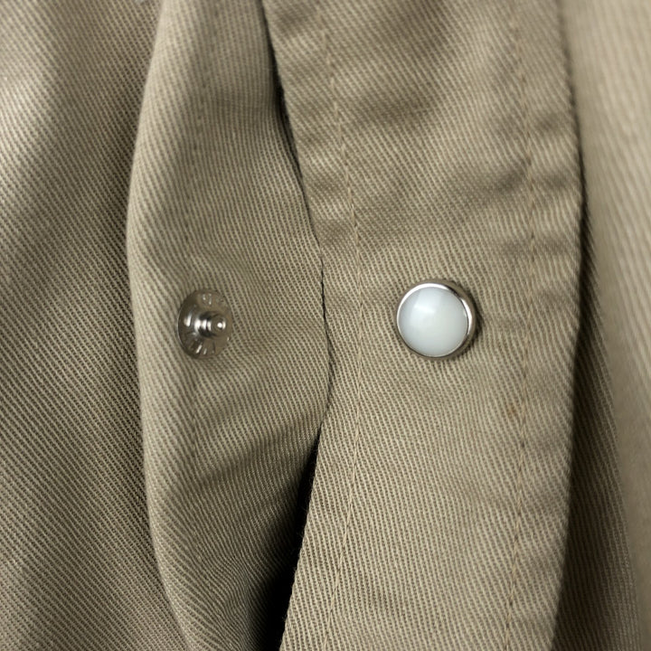 Wrangler Long-Sleeve Western Shirt, Made in USA, Men's Size XL (approx.) cotton Beige type Vintage Second Hand