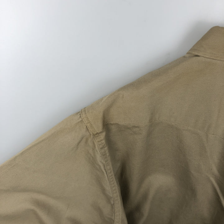 Wrangler Long-Sleeve Western Shirt, Made in USA, Men's Size XL (approx.) cotton Beige type Vintage Second Hand