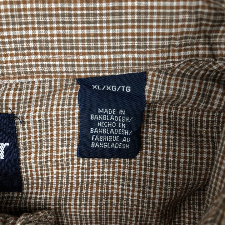 Wrangler Check Pattern Long Sleeve Western Shirt, Men's Size XL cotton brown type Vintage Second Hand