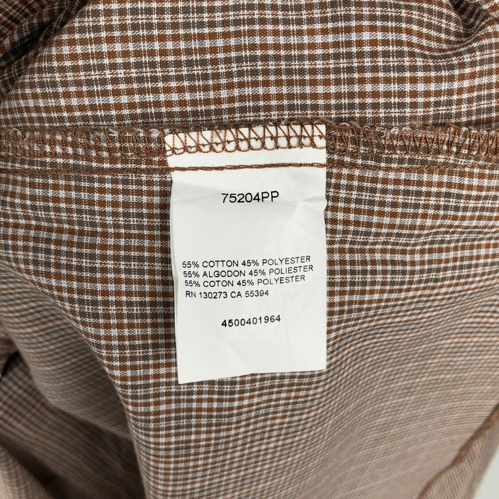 Wrangler Check Pattern Long Sleeve Western Shirt, Men's Size XL cotton brown type Vintage Second Hand