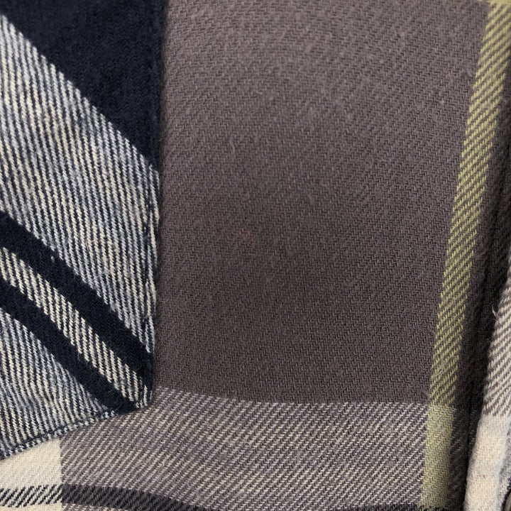 Levi's Check Pattern Long-Sleeve Western Flannel Check Shirt, Men's Size XL (approx.) cotton Beige type Vintage Second Hand