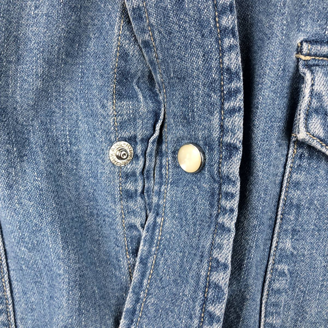 2000'S Banana Republic Long-Sleeve Denim Western Shirt, Men's Size M (approx.) cotton Blue type light blue Vintage Second Hand