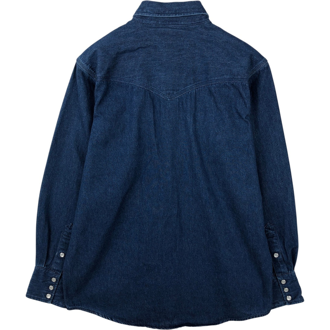 Carhartt Long Sleeve Denim Western Shirt, Men's Size Medium cotton blue type Vintage Second Hand