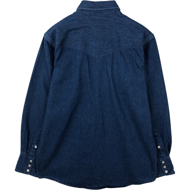 Carhartt Long Sleeve Denim Western Shirt, Men's Size Medium cotton blue type Vintage Second Hand