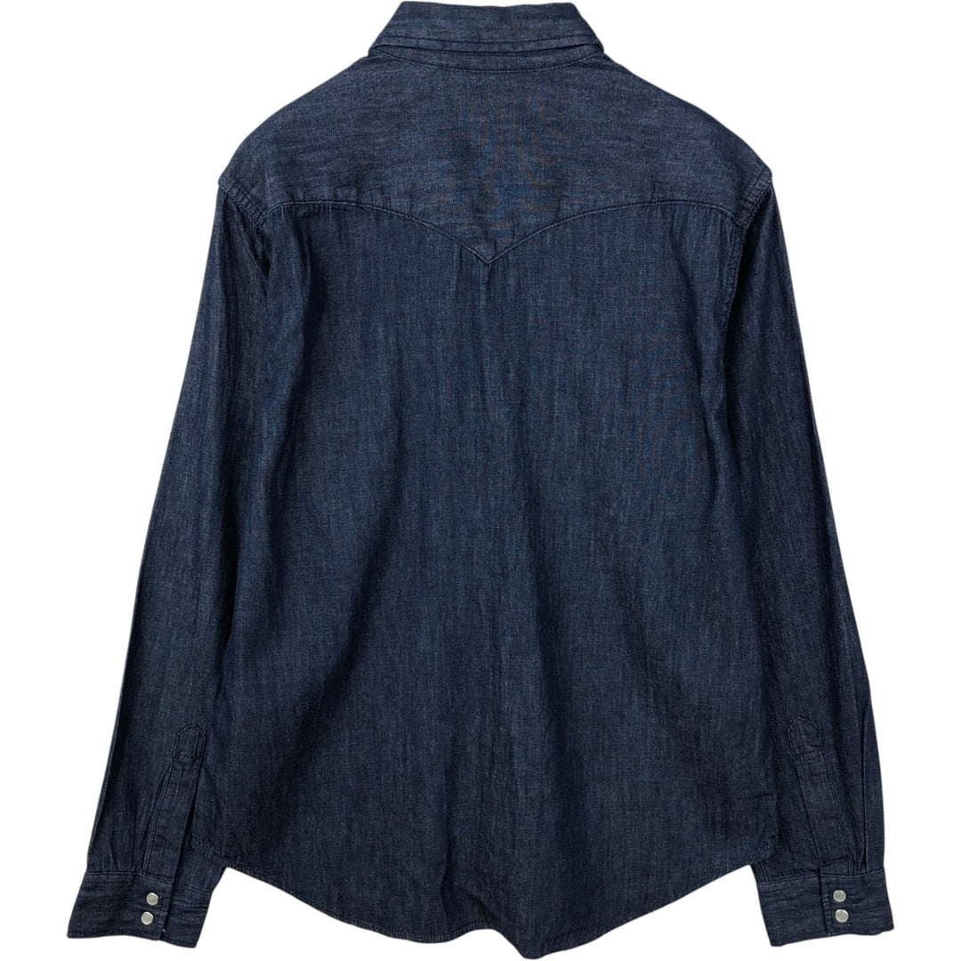 Levi's SKATEBOARDING COLLECTION Long-Sleeve Denim Western Shirt, Men's Size M (approx.) cotton navy blue type Vintage Second Hand