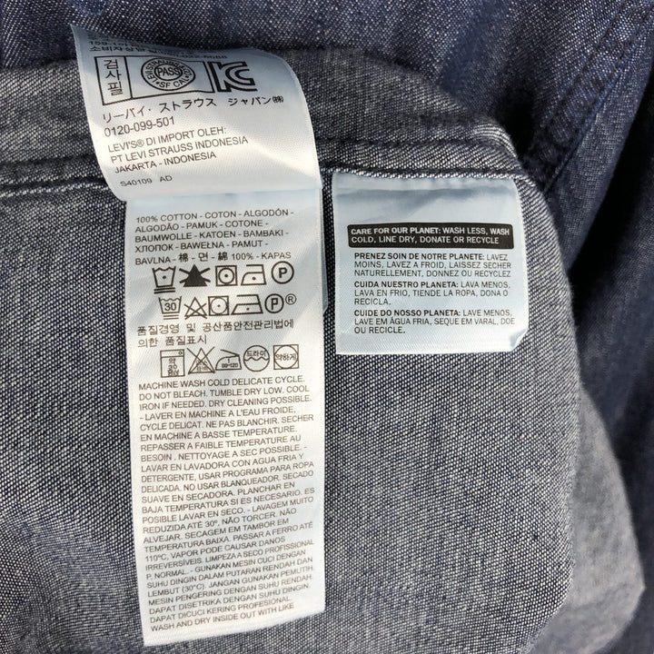 Levi's SKATEBOARDING COLLECTION Long-Sleeve Denim Western Shirt, Men's Size M (approx.) cotton navy blue type Vintage Second Hand