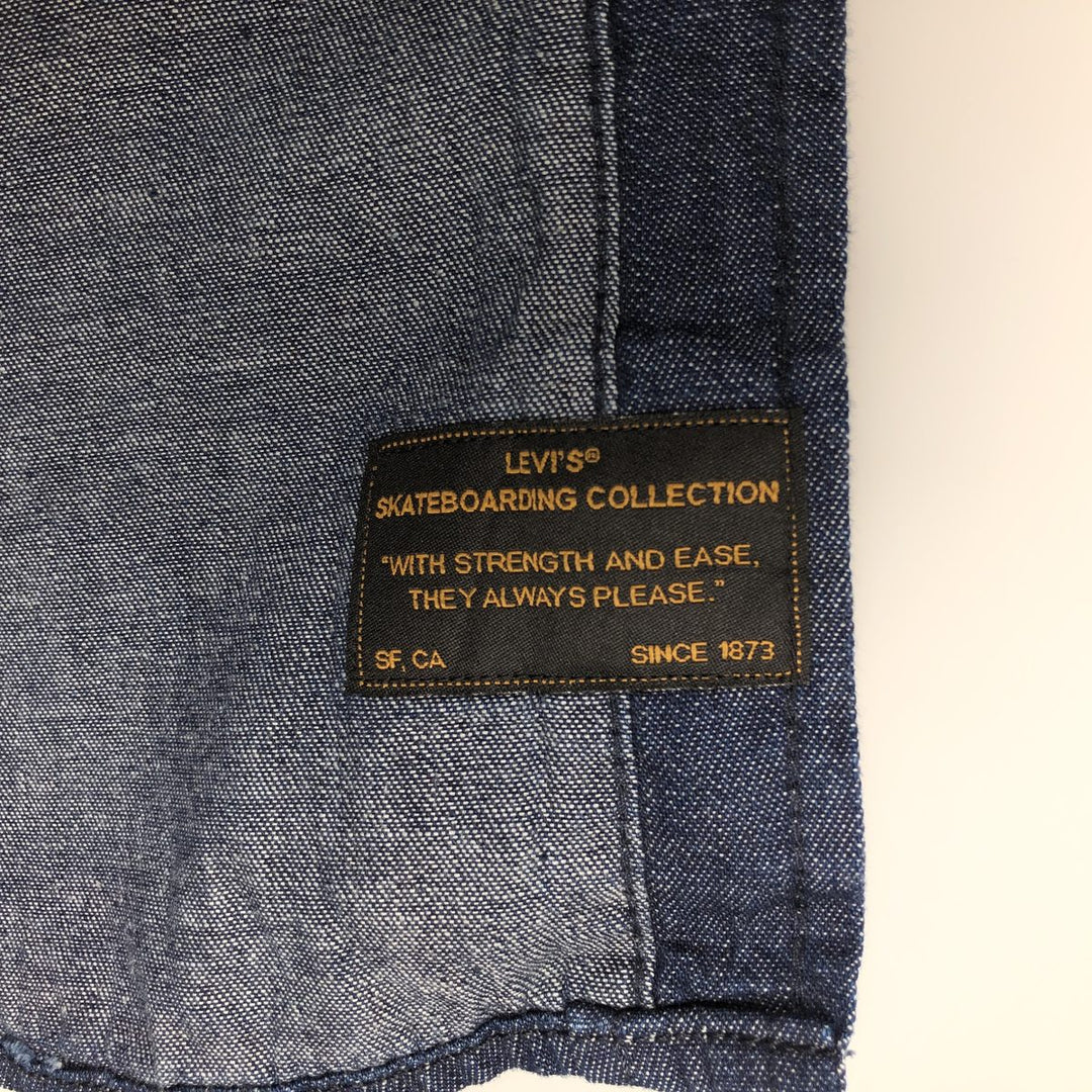 Levi's SKATEBOARDING COLLECTION Long-Sleeve Denim Western Shirt, Men's Size M (approx.) cotton navy blue type Vintage Second Hand