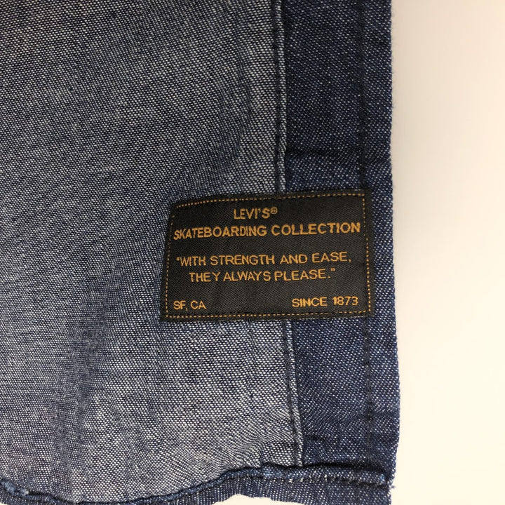 Levi's SKATEBOARDING COLLECTION Long-Sleeve Denim Western Shirt, Men's Size M (approx.) cotton navy blue type Vintage Second Hand