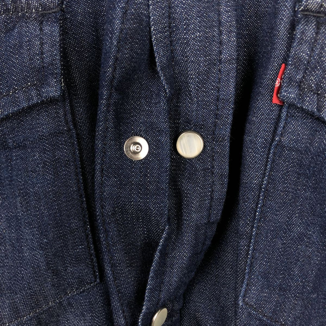 Levi's SKATEBOARDING COLLECTION Long-Sleeve Denim Western Shirt, Men's Size M (approx.) cotton navy blue type Vintage Second Hand