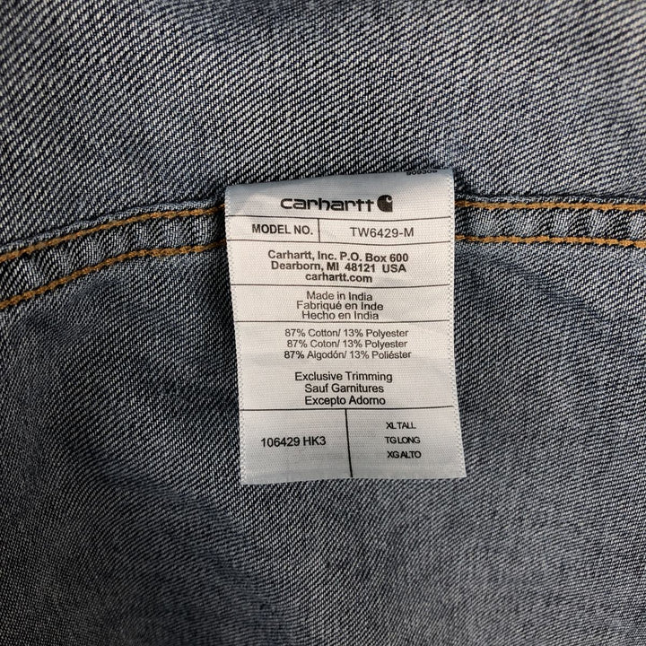 Carhartt Relaxed Fit Long-Sleeve Denim Western Shirt, Men's Size XL (approx.) cotton navy blue type Vintage Second Hand