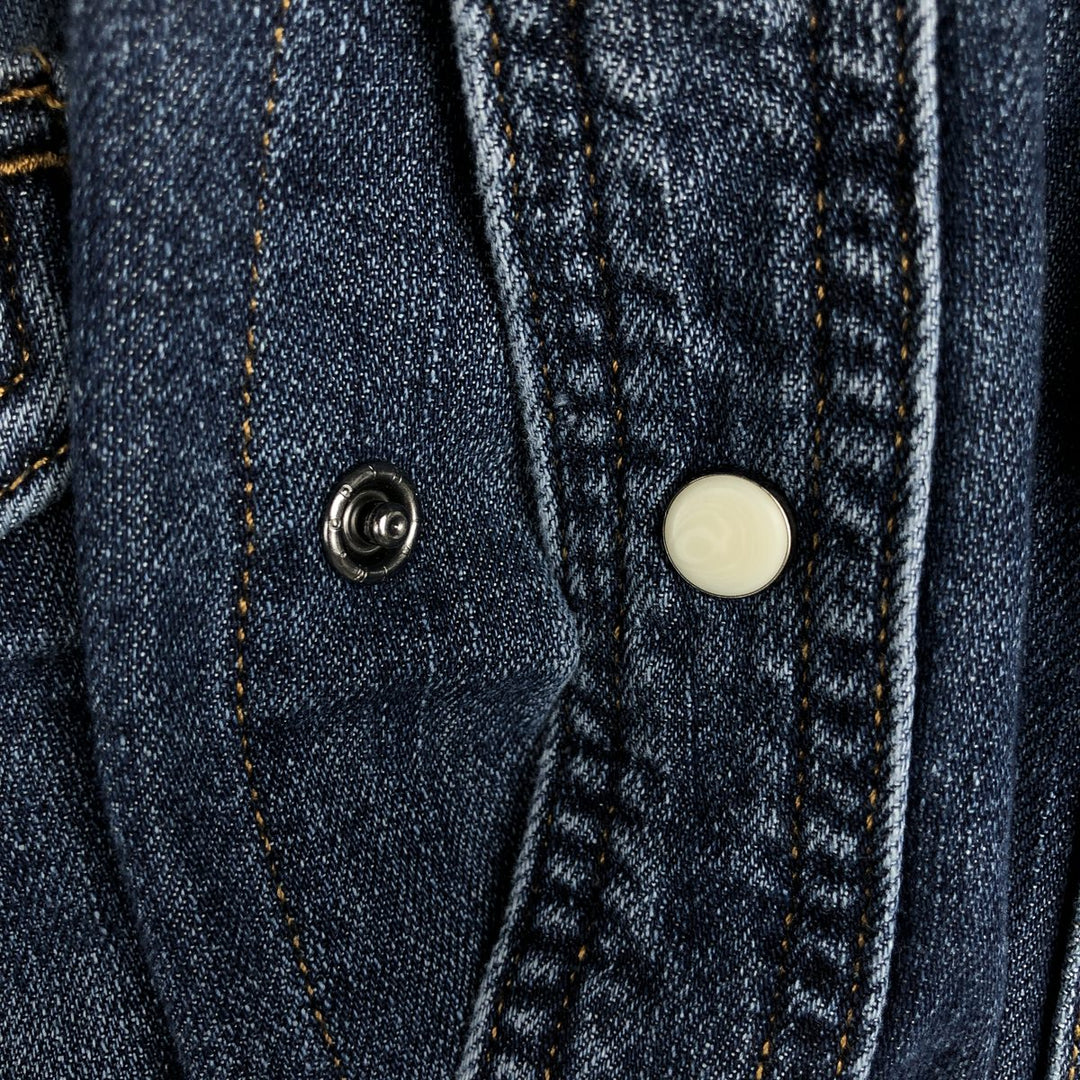 Carhartt Relaxed Fit Long-Sleeve Denim Western Shirt, Men's Size XL (approx.) cotton navy blue type Vintage Second Hand