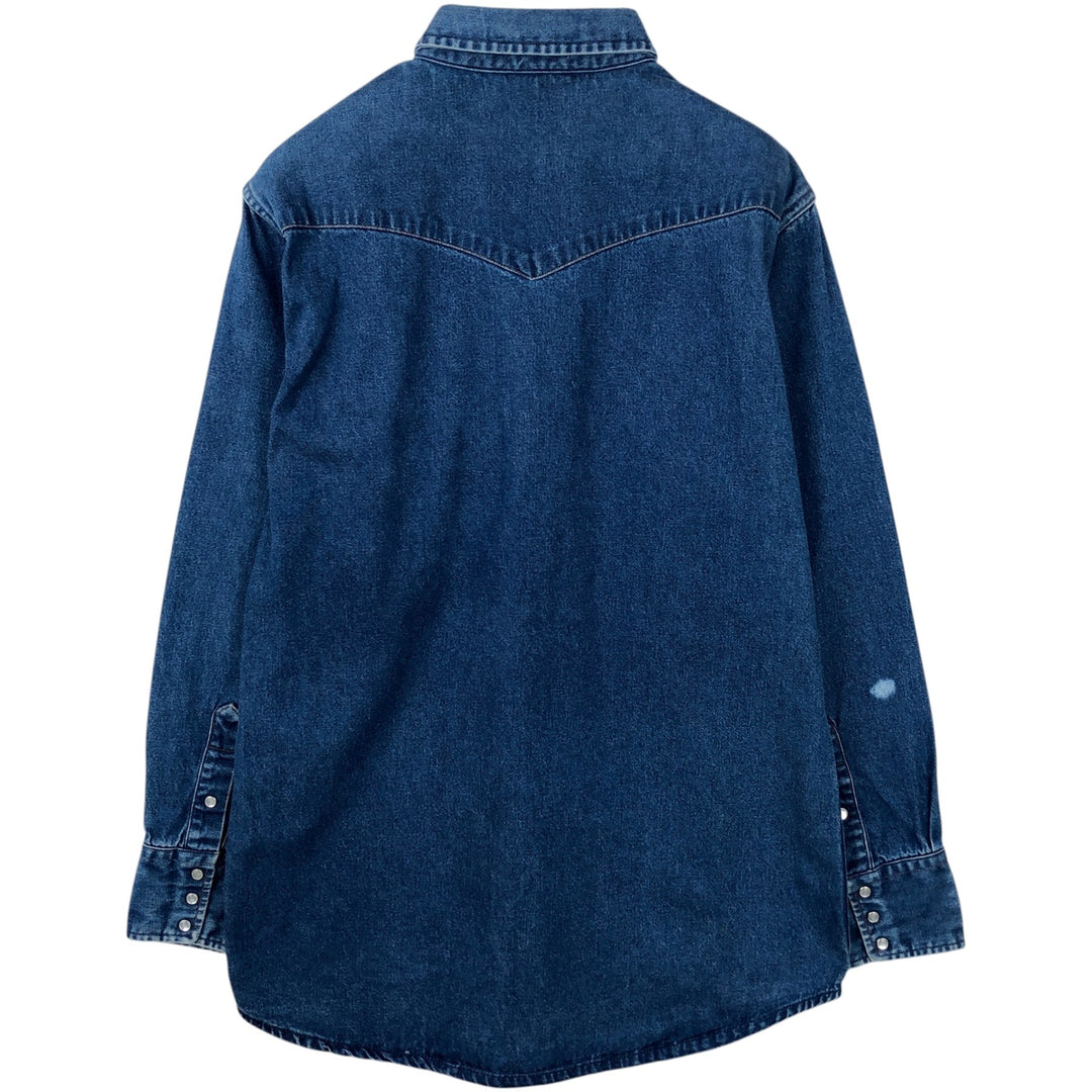 Carhartt Long Sleeve Denim Western Shirt, Men's Size L unclear blue type Vintage Second Hand