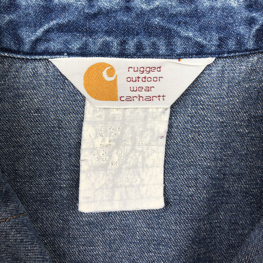 Carhartt Long Sleeve Denim Western Shirt, Men's Size L unclear blue type Vintage Second Hand