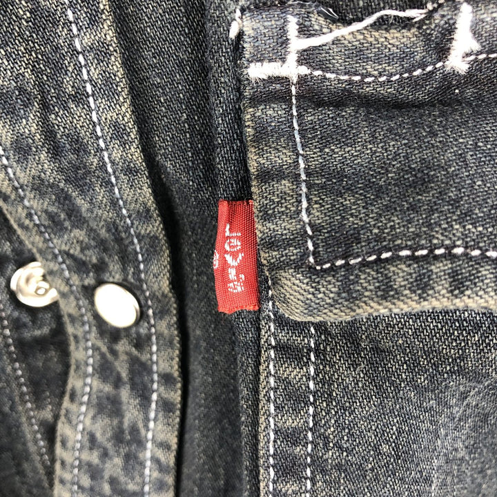 Levi's Authentic Jeanswear Long-Sleeve Denim Western Shirt, Men's Size L (approx.) cotton navy blue type Vintage Second Hand