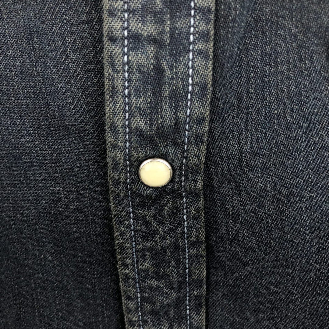 Levi's Authentic Jeanswear Long-Sleeve Denim Western Shirt, Men's Size L (approx.) cotton navy blue type Vintage Second Hand
