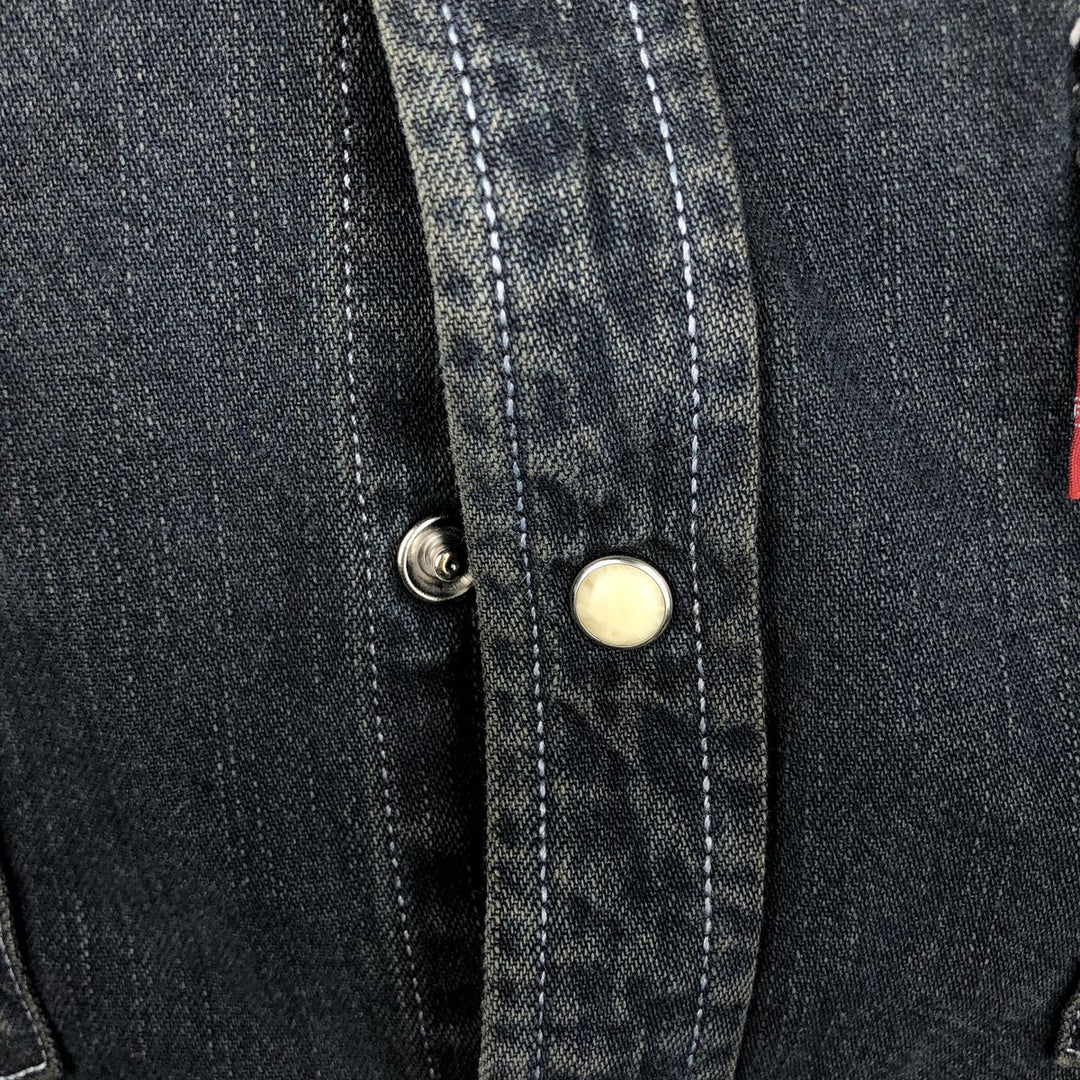 Levi's Authentic Jeanswear Long-Sleeve Denim Western Shirt, Men's Size L (approx.) cotton navy blue type Vintage Second Hand