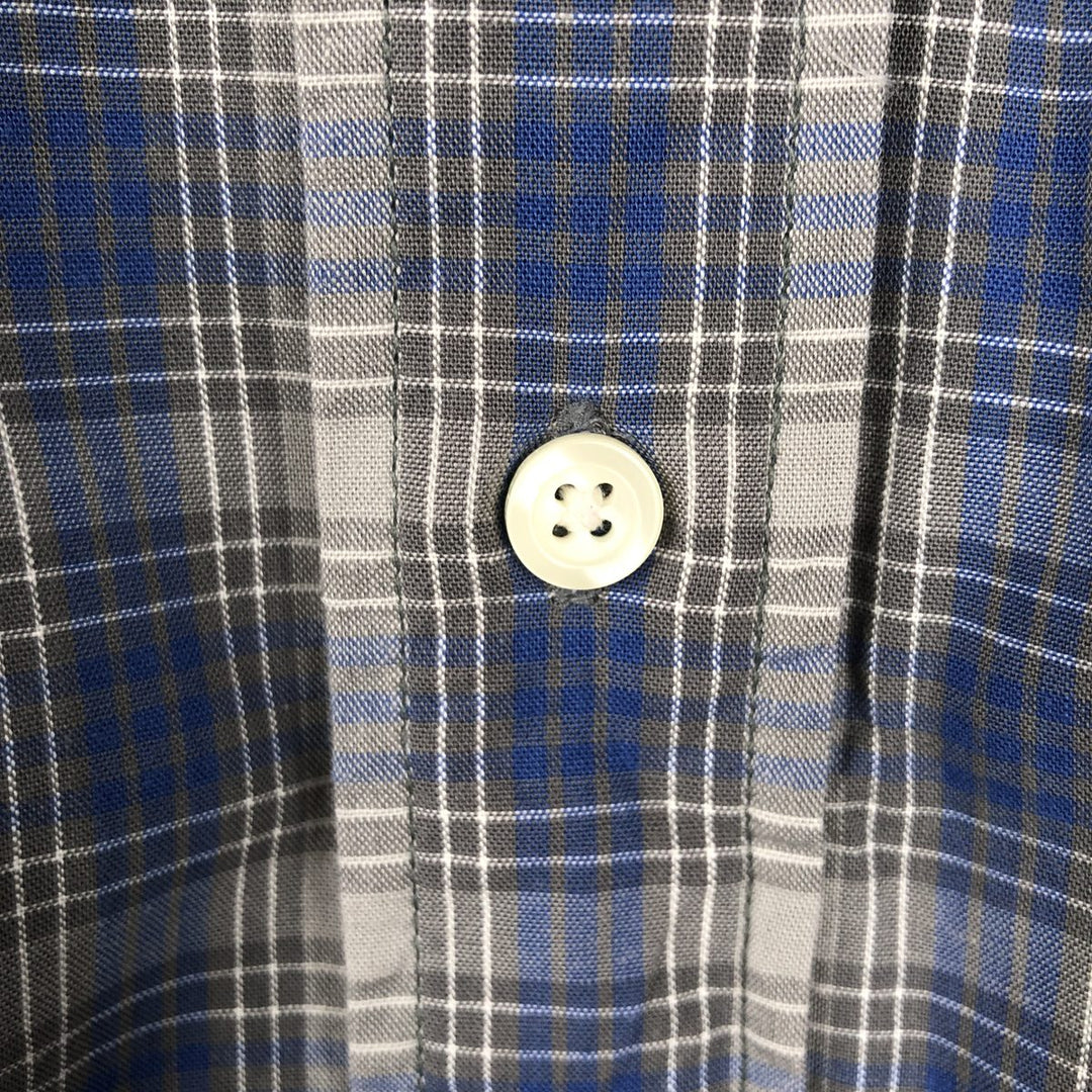 Eddie Bauer Long Sleeve Button-Down Check Shirt, Men's Size L cotton blue type Vintage Second Hand