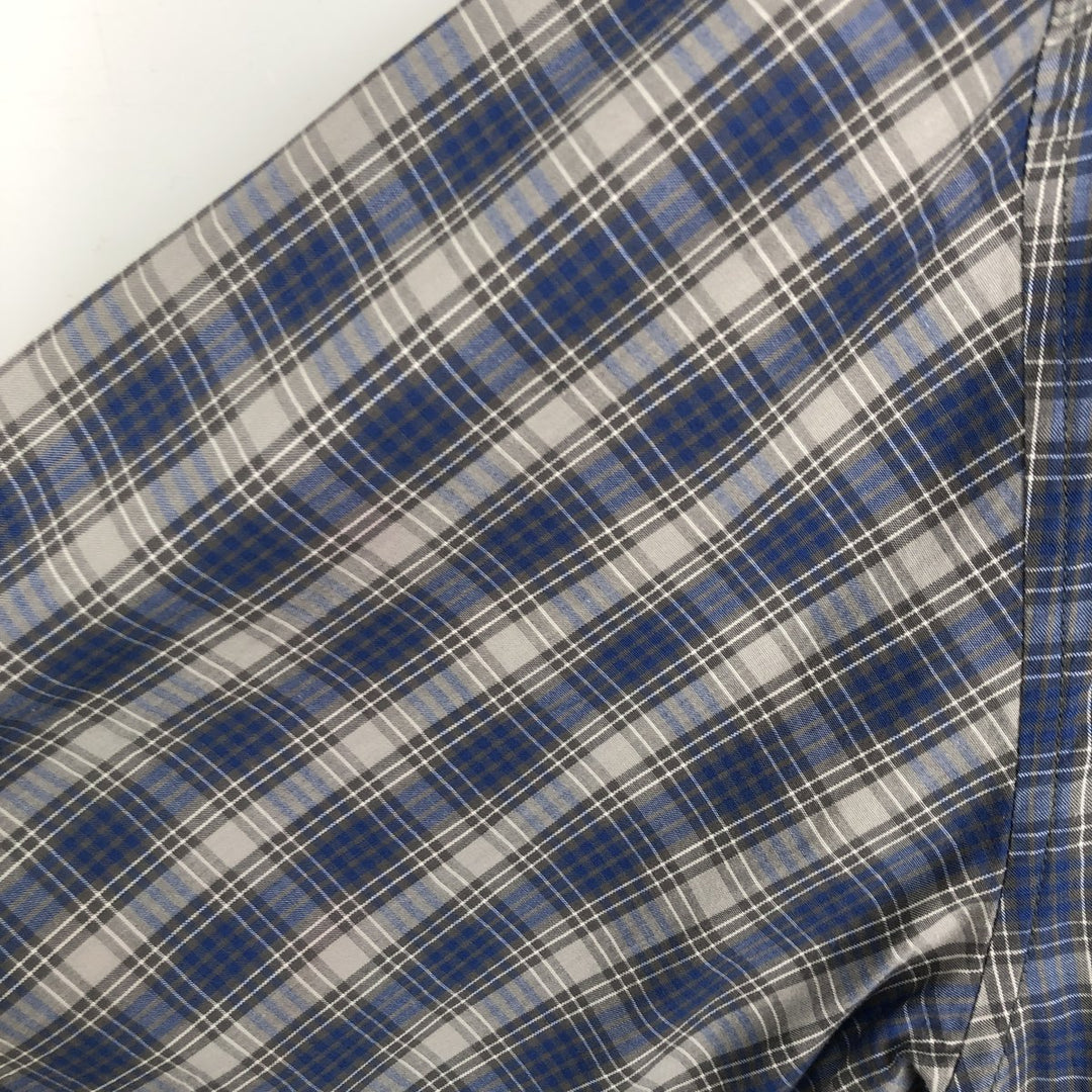 Eddie Bauer Long Sleeve Button-Down Check Shirt, Men's Size L cotton blue type Vintage Second Hand