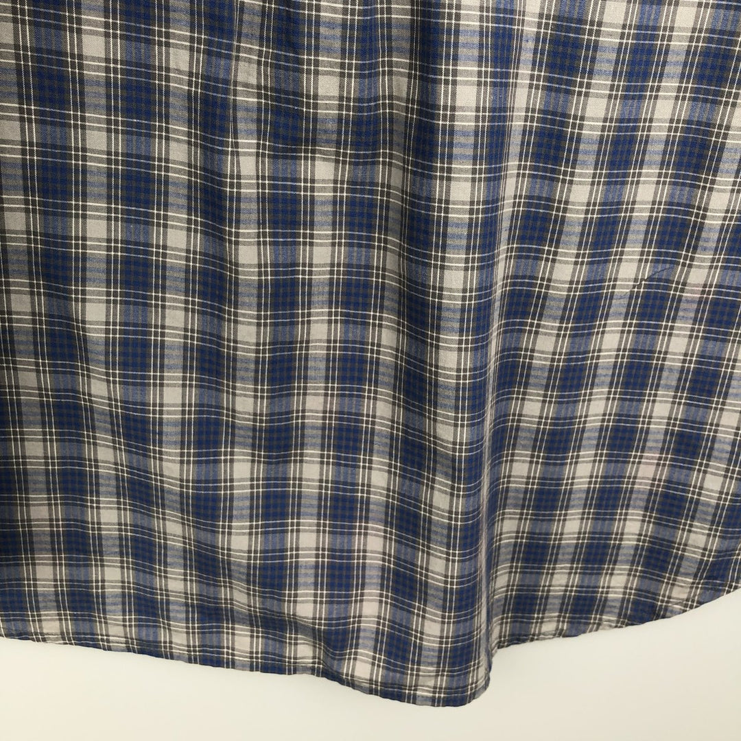Eddie Bauer Long Sleeve Button-Down Check Shirt, Men's Size L cotton blue type Vintage Second Hand