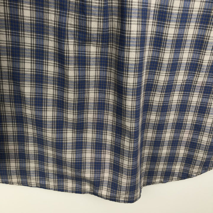 Eddie Bauer Long Sleeve Button-Down Check Shirt, Men's Size L cotton blue type Vintage Second Hand