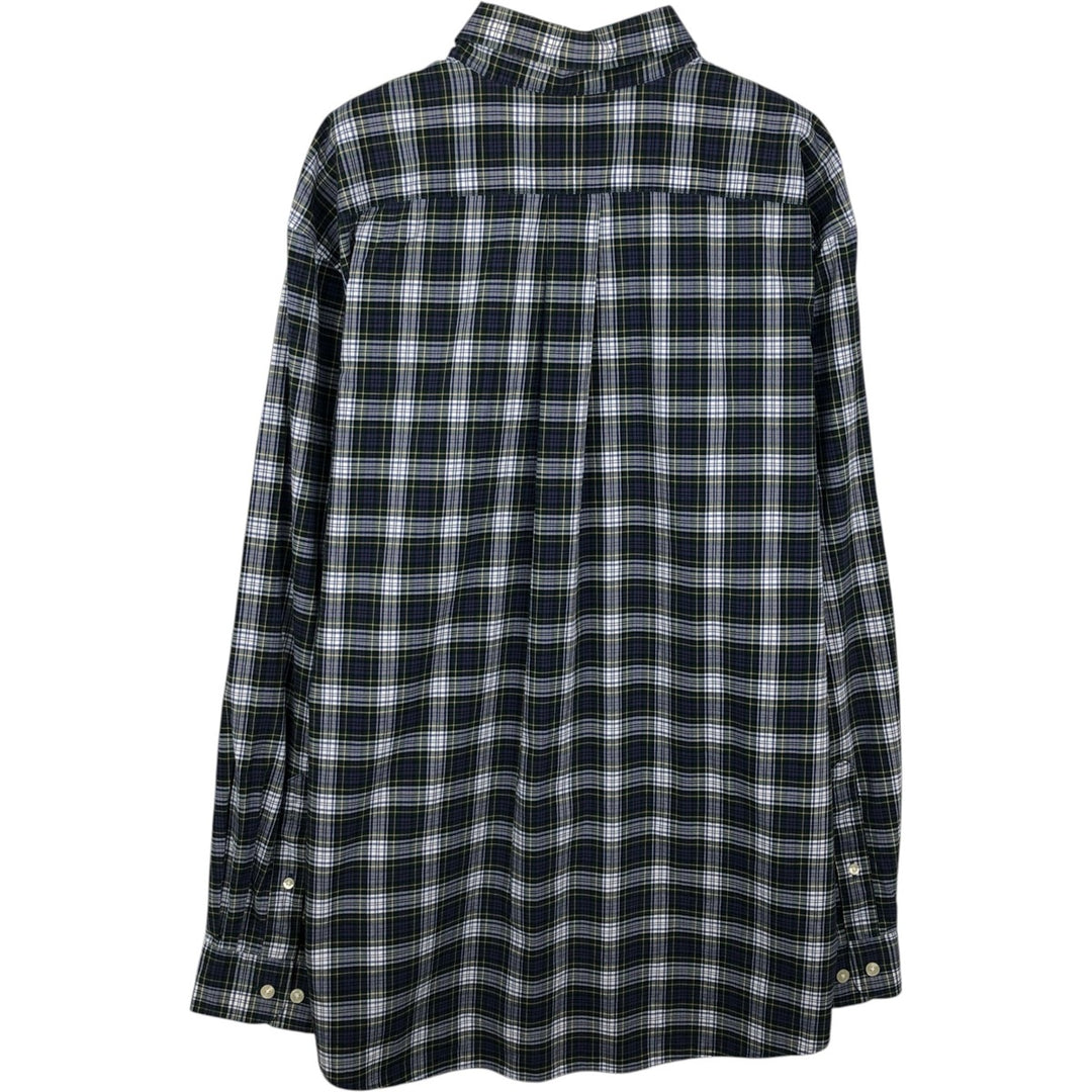 LLBean Traditional Fit Long-Sleeve Cotton Check Shirt, Men's Size L (approx.) cotton Green type dark green Vintage Second Hand