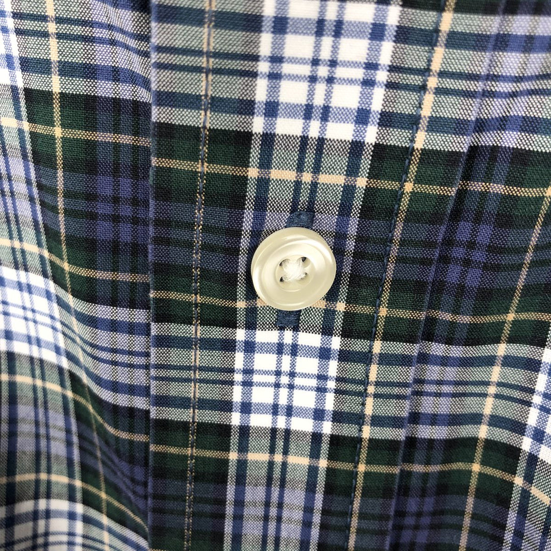 LLBean Traditional Fit Long-Sleeve Cotton Check Shirt, Men's Size L (approx.) cotton Green type dark green Vintage Second Hand