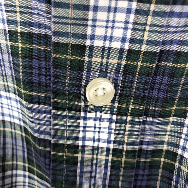 LLBean Traditional Fit Long-Sleeve Cotton Check Shirt, Men's Size L (approx.) cotton Green type dark green Vintage Second Hand