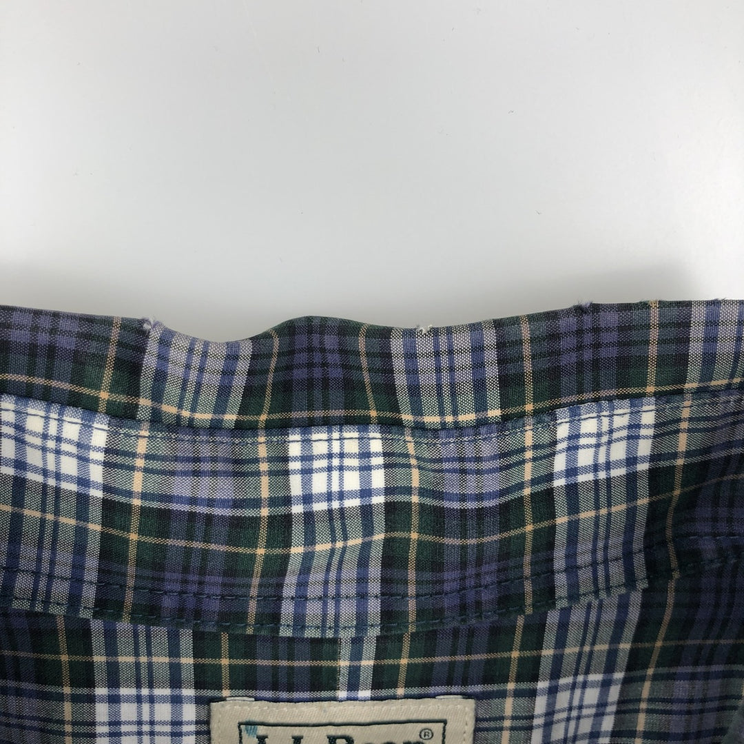 LLBean Traditional Fit Long-Sleeve Cotton Check Shirt, Men's Size L (approx.) cotton Green type dark green Vintage Second Hand