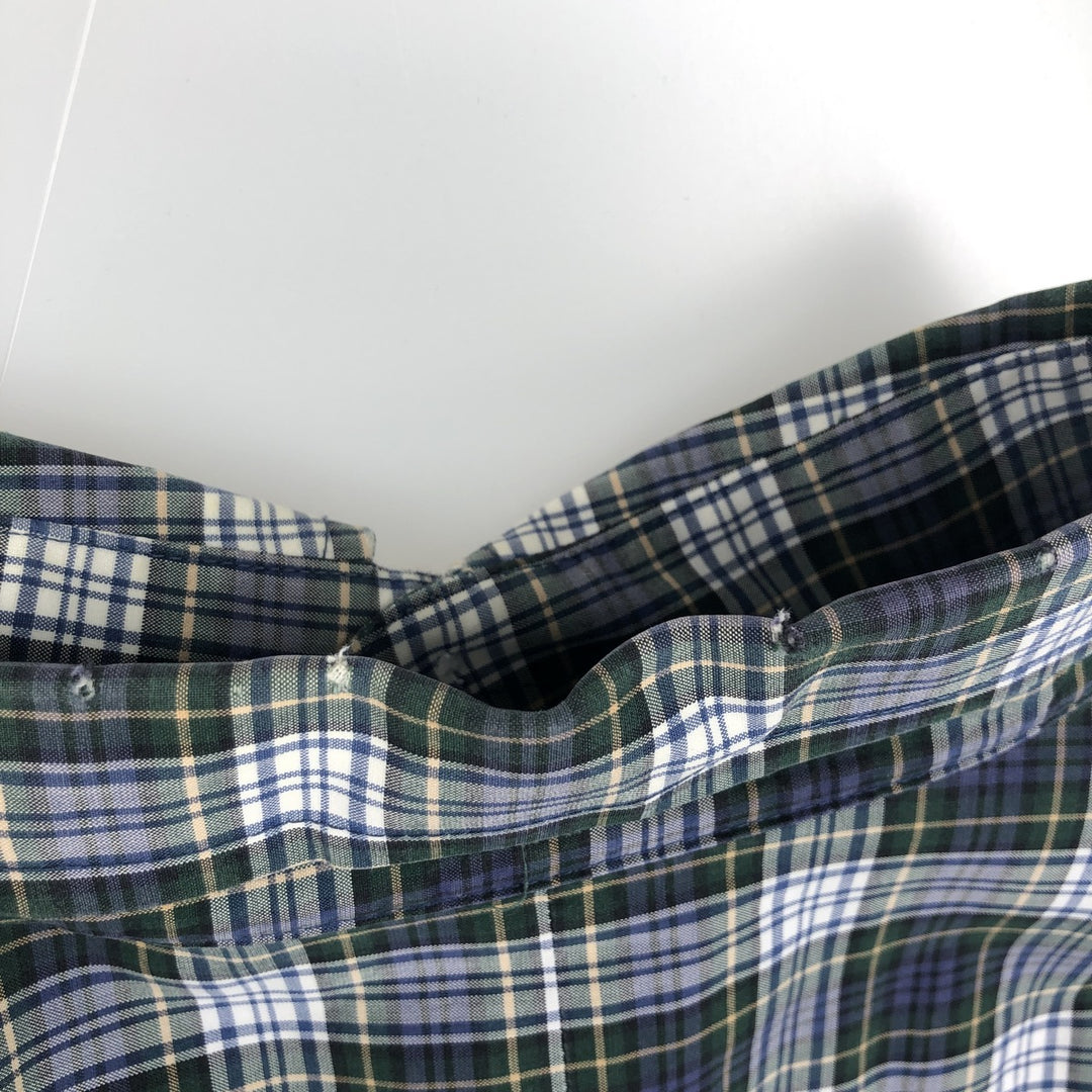 LLBean Traditional Fit Long-Sleeve Cotton Check Shirt, Men's Size L (approx.) cotton Green type dark green Vintage Second Hand