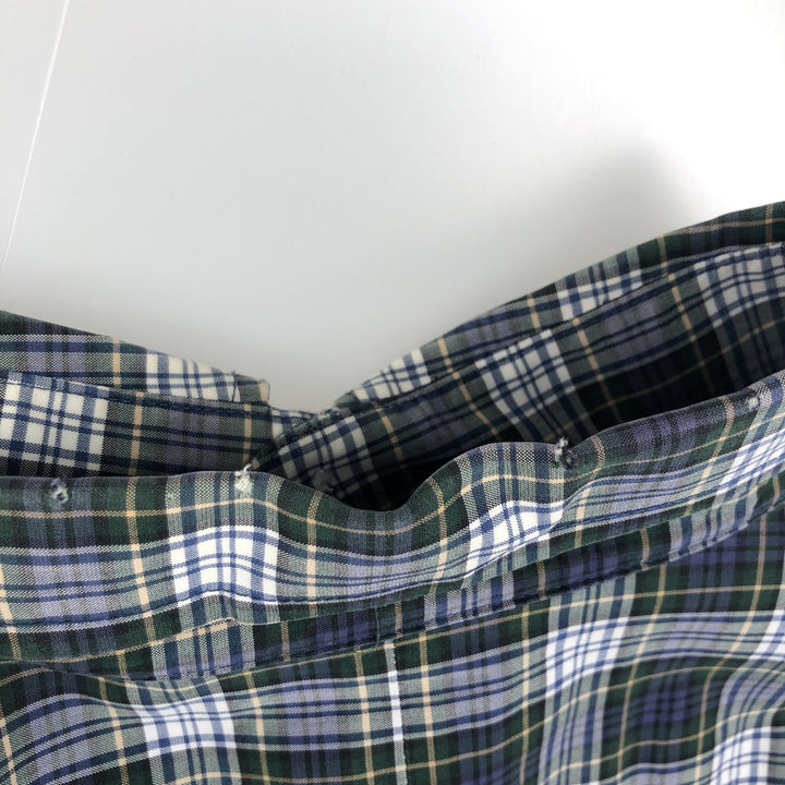 LLBean Traditional Fit Long-Sleeve Cotton Check Shirt, Men's Size L (approx.) cotton Green type dark green Vintage Second Hand