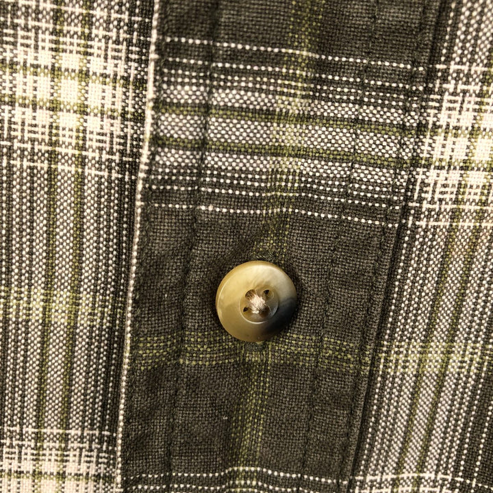 90s-00'S Vintage LLBean Long Sleeve Cotton Check Shirt, Men's Size Medium cotton Beige type Vintage Second Hand
