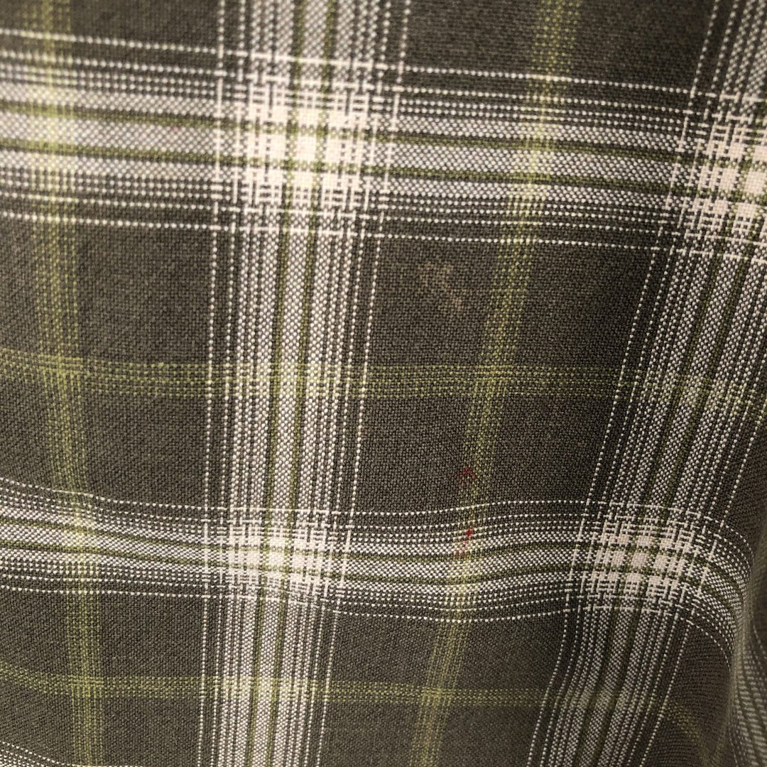 90s-00'S Vintage LLBean Long Sleeve Cotton Check Shirt, Men's Size Medium cotton Beige type Vintage Second Hand
